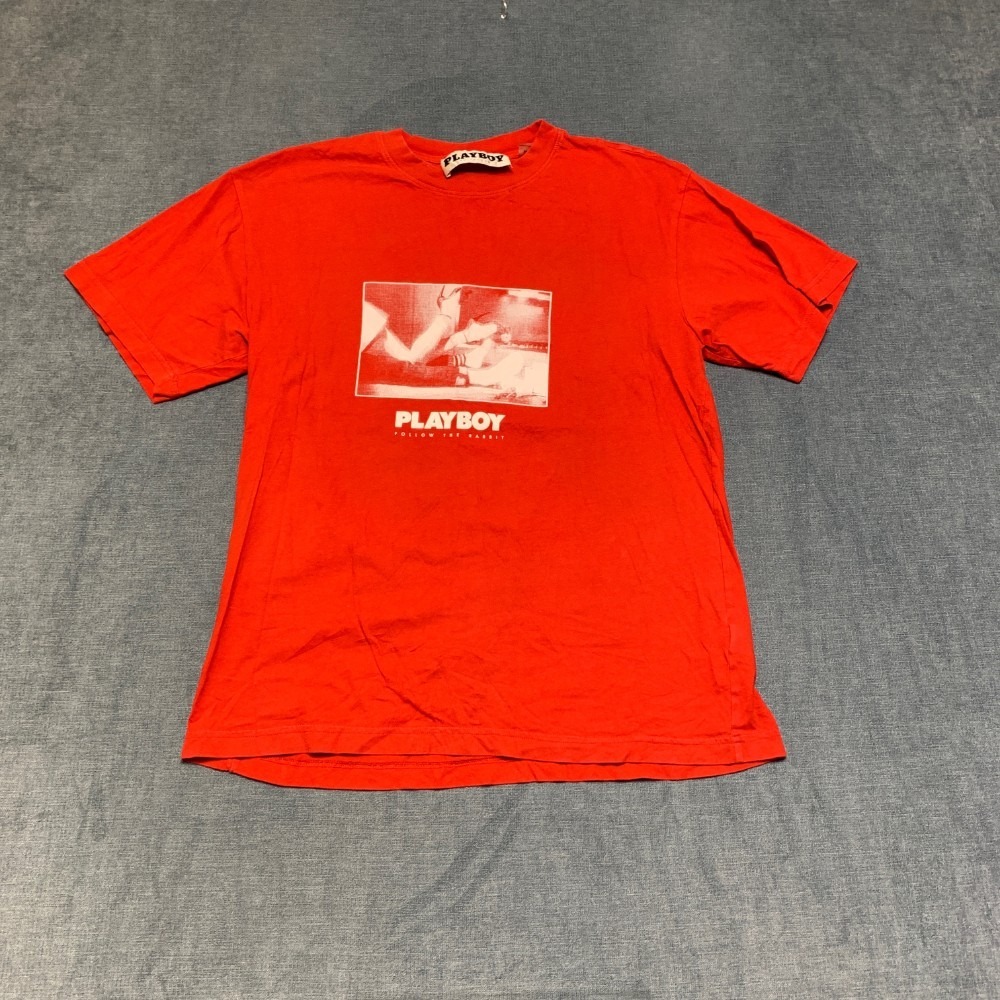 Playboy By Pacsun Follow The Rabbit T Shirt Mens Medium Red Graphic Print